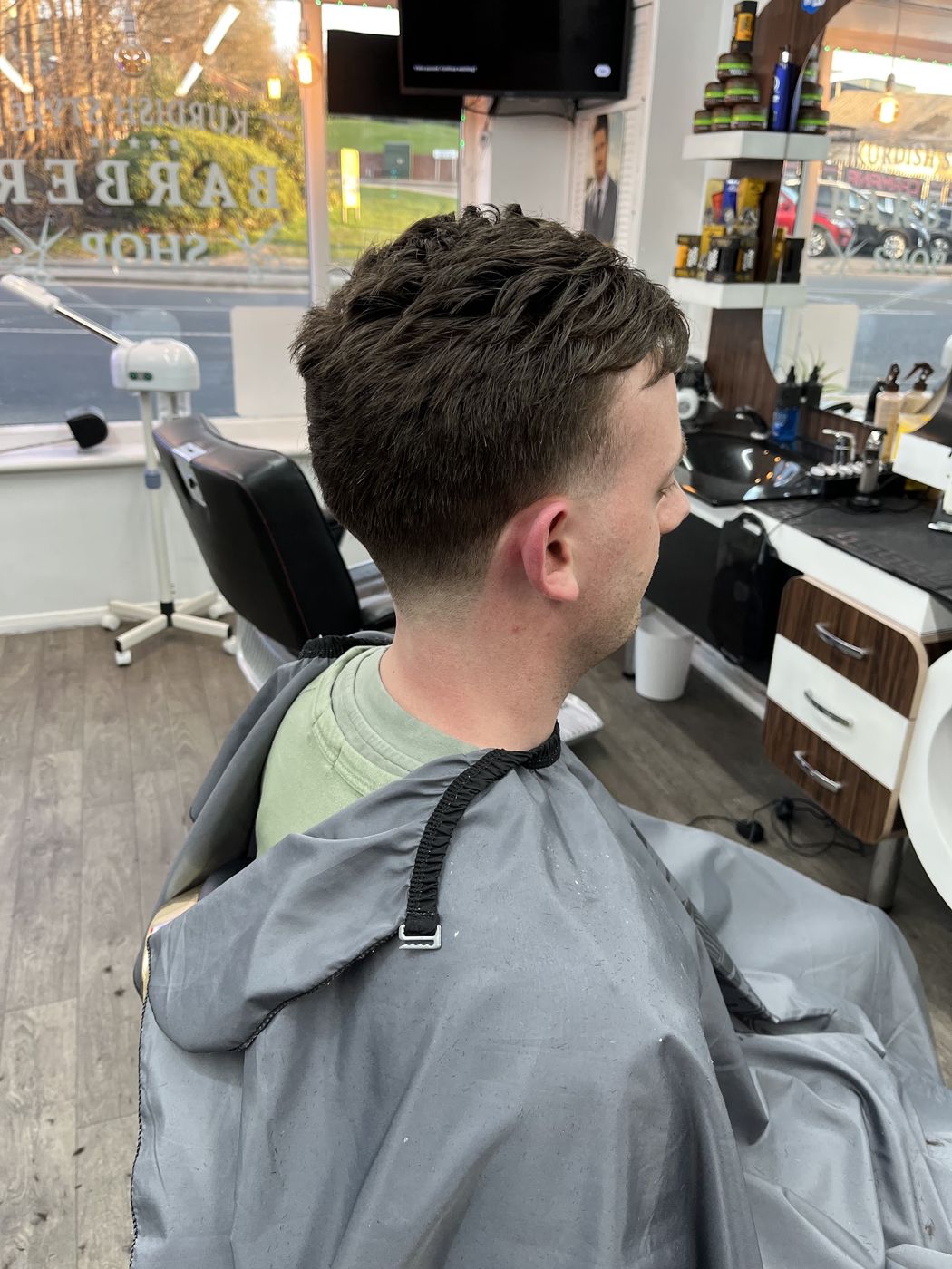 A short back and sides taper from behind